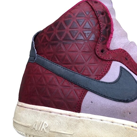 RARE 2016 Nike Air Force 1 High Premium Suede Burgundy Size 10 - Picture 5 of 11